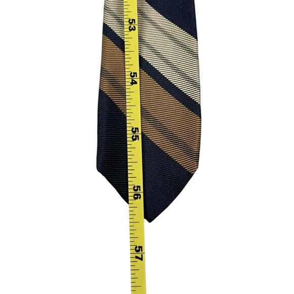 VINTAGE WOOLF BROTHERS COUNTESS MARA TIE Black Copper Brown, PREOWNED - Picture 5 of 5